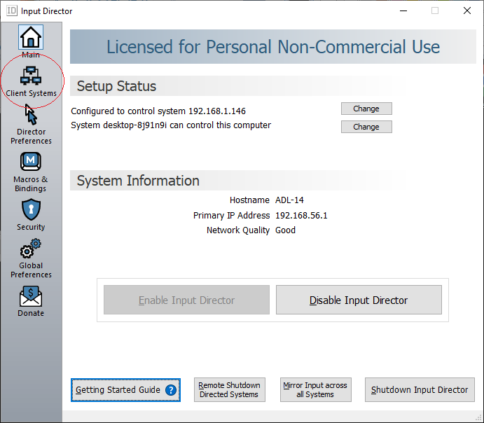 Configurazione Input Director
